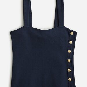 J. Crew Navy Blue Button-Accent Women's Top NWT Size M